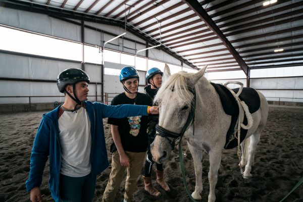 Boys rec therapy horse