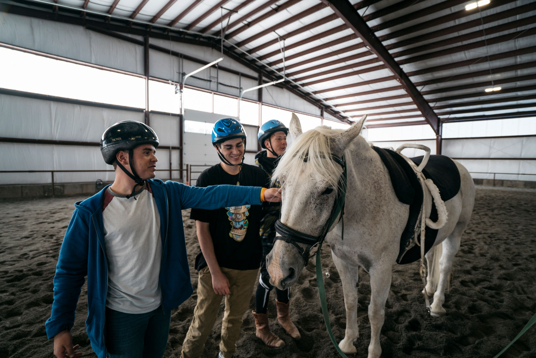 Boys rec therapy horse